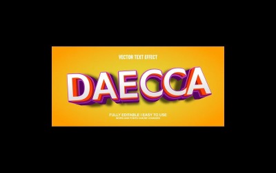 Daecca helt redigerbar vektor 3D-texteffekt