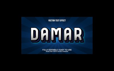 Damar helt redigerbar vektor 3D-texteffekt