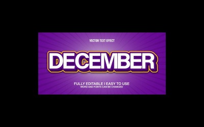 December Fullständigt redigerbar vektor 3D-texteffekt