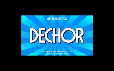 Dechor helt redigerbar vektor 3D-texteffekt