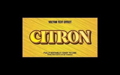 Efecto de texto 3D vectorial totalmente editable de Citron