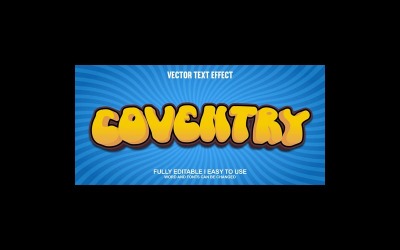 Efecto de texto 3D vectorial totalmente editable de Coventry