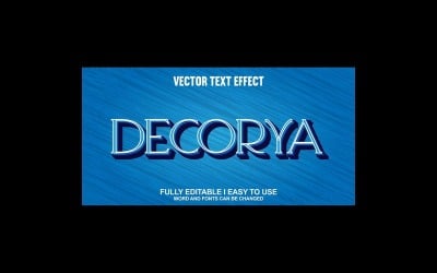 Efecto de texto 3D vectorial totalmente editable de Decorya