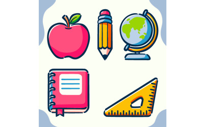 Terug naar school elementencollectie