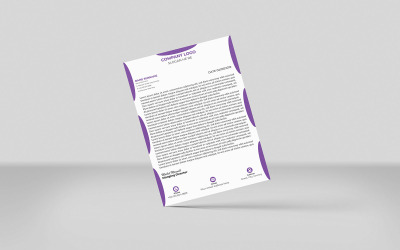 Colori creativi per carta intestata Modello per carta intestata aziendale Design stile minimale (purole 1 colore)