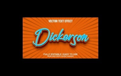 Dickerson Fully Editable Vector 3D Text Effect