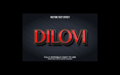 Dilovi helt redigerbar vektor 3D-texteffekt