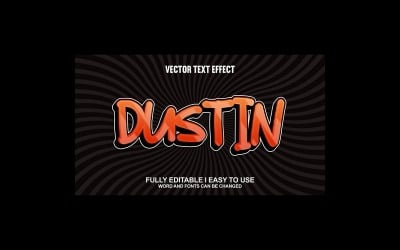 Dustin helt redigerbar vektor 3D-texteffekt