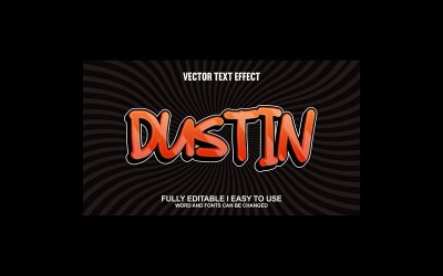 Dustin Vollständig editierbarer Vektor-3D-Texteffekt