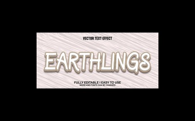 Earthlings helt redigerbar vektor 3D texteffekt