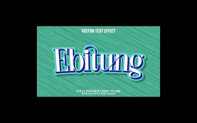 Ebitung helt redigerbar vektor 3D-texteffekt