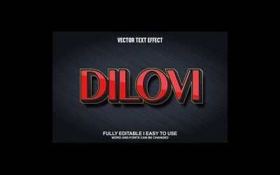 Efecto de texto 3D vectorial totalmente editable de Dilovi