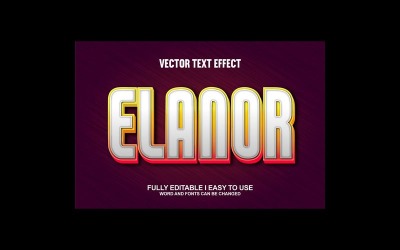 Elanor helt redigerbar vektor 3D-texteffekt