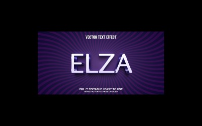 Elza helt redigerbar vektor 3D-texteffekt