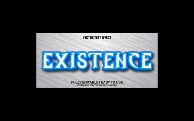 Existence Fully Editable Vector 3D Text Effect