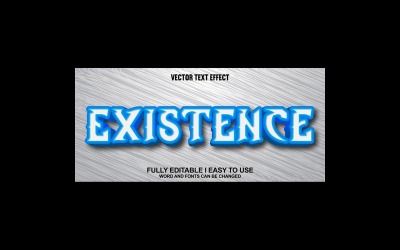 Existens helt redigerbar vektor 3D-texteffekt
