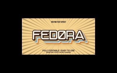 Fedora Fully Editable Vector 3D Text Effect