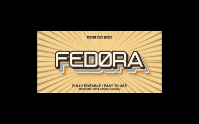 Fedora W pełni edytowalny wektorowy efekt tekstowy 3D