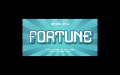 Fortune Tamamen Düzenlenebilir Vektör 3D Metin Efekti