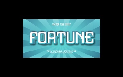 Fortune volledig bewerkbaar vector 3D-texteffect