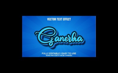 Ganerha helt redigerbar vektor 3D-texteffekt