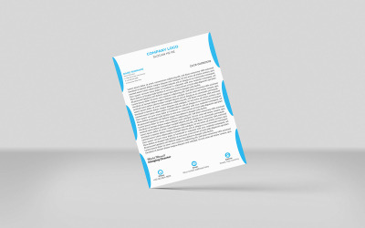 Kreatives Briefkopf-Identitätsvorlagen-Design im minimalistischen Stil (Cyan 1 Farbe)
