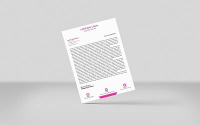 Modello di carta intestata creativa in stile minimale (1 colore rosa)