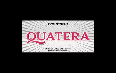 Quatera helt redigerbar vektor 3D-texteffekt