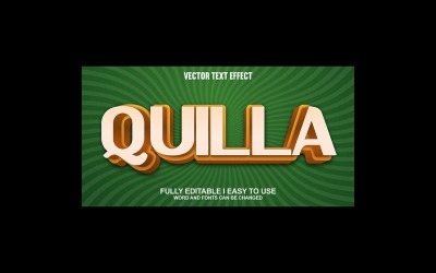 Quilla helt redigerbar vektor 3D-texteffekt