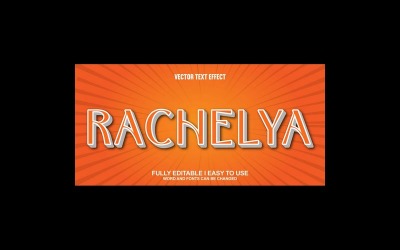 Rachelya helt redigerbar vektor 3D-texteffekt