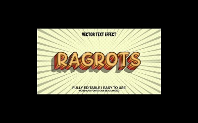 Ragrots helt redigerbar vektor 3D-texteffekt