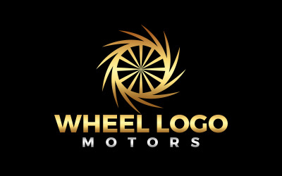 Creatief Banden Gouden Wiel Logo Ontwerp