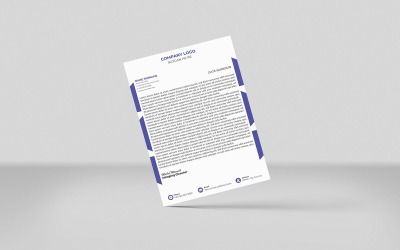 Creative Letterhead Template Design Minimal Style ( color NAVY BULE )
