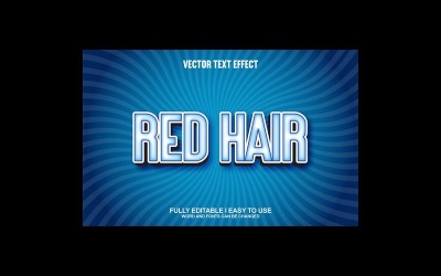 Effet de texte vectoriel 3D entièrement modifiable avec cheveux roux