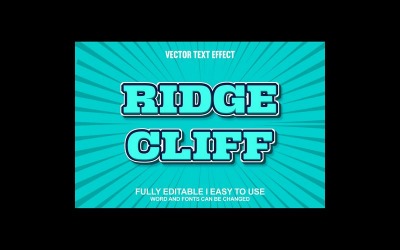 Effetto testo vettoriale 3D completamente modificabile di Ridge Cliff