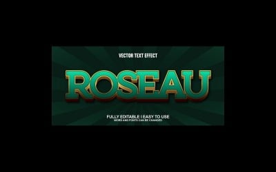Effetto testo vettoriale 3D completamente modificabile Roseau