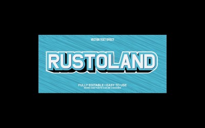 Effetto testo vettoriale 3D completamente modificabile Rustoland