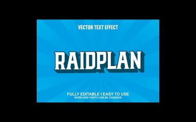 Raidplan helt redigerbar vektor 3D-texteffekt