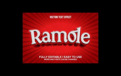 Ramole helt redigerbar vektor 3D texteffekt