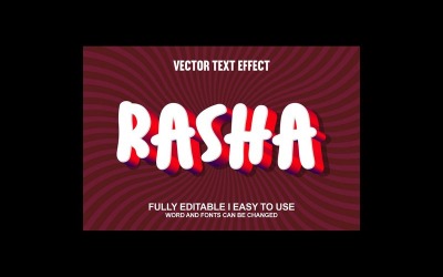 Rasha helt redigerbar vektor 3D-texteffekt