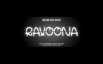 Ravoona helt redigerbar vektor 3D-texteffekt
