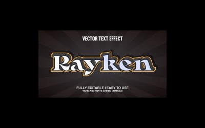 Rayken volledig bewerkbaar vector 3D-texteffect