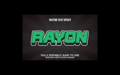 Rayon helt redigerbar vektor 3D-texteffekt