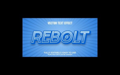 Rebolt helt redigerbar vektor 3D-texteffekt