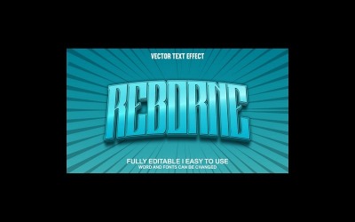 Reborn volledig bewerkbaar vector 3D-texteffect