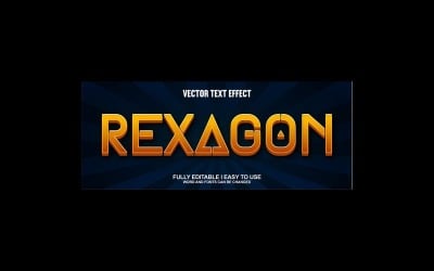 Rexagon Fully Editable Vector 3D Text Effect