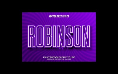 Robinson helt redigerbar vektor 3D-texteffekt