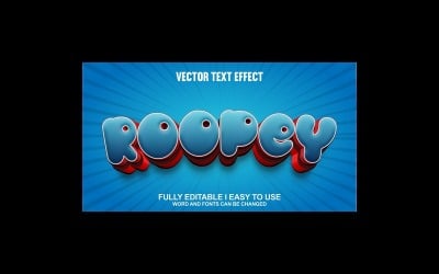 Roopey helt redigerbar vektor 3D-texteffekt