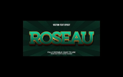 Roseau helt redigerbar vektor 3D-texteffekt