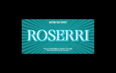 Roserri helt redigerbar vektor 3D-texteffekt